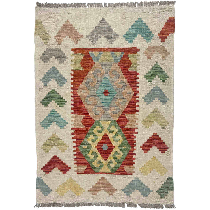 Hand Knotted Afghan Style Kilim 2' 2" x 3' 3" - No. AL375798