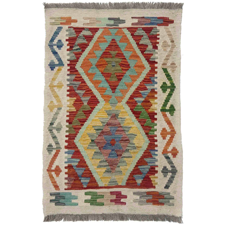 Hand Woven Wool Kelim 2' 0" x 2' 11" - No. AL648337