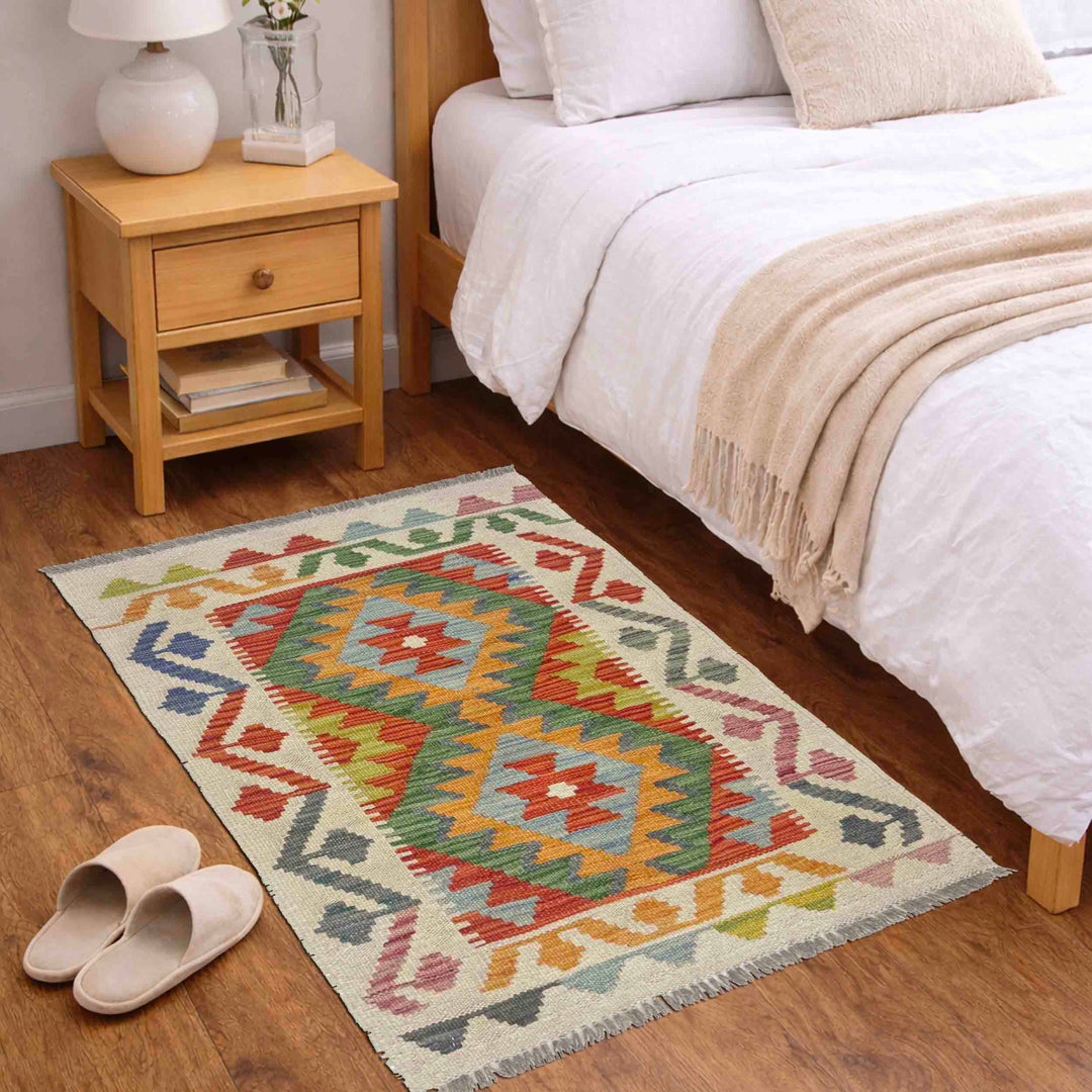 Handmade Turkish Design Wool Kilim 2' 0" x 3' 5" - No. AL874343