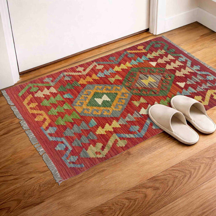 Hand Knotted Flatweave Kilim 1' 10" x 3' 3" - No. AL891181