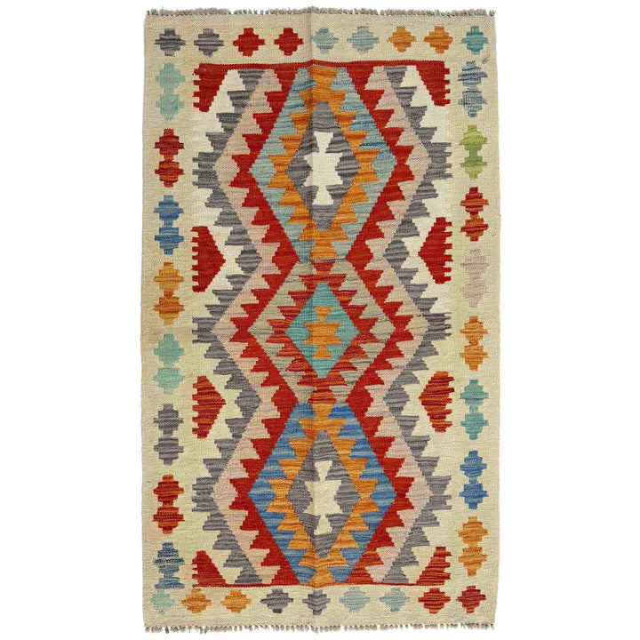 Hand Woven Wool Kelim 2' 6" x 4' 2" - No. AL210158