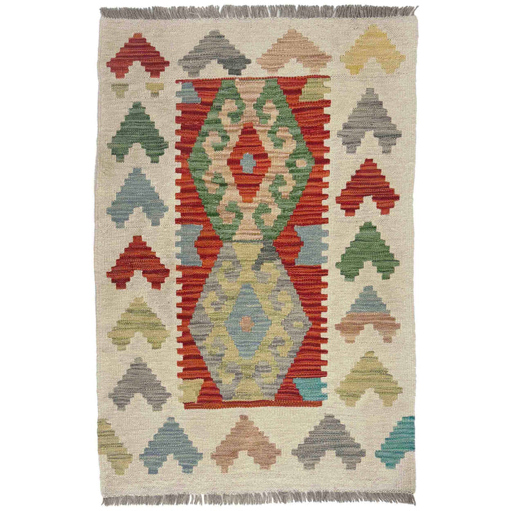 Handmade Afghan Vegetable Kilim 2' 2" x 3' 6" - No. AL719715