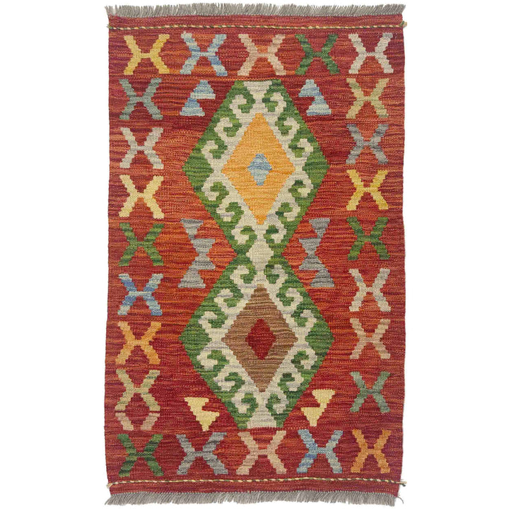 Handmade Afghan Vegetable Kelim 2' 0" x 3' 3" - No. AL249303