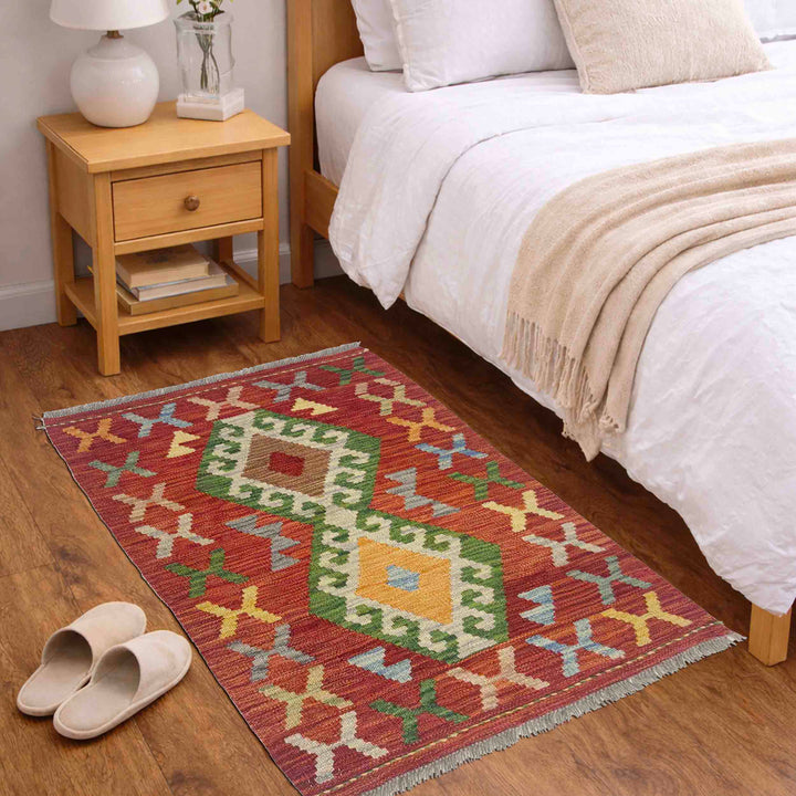 Handmade Afghan Vegetable Kelim 2' 0" x 3' 3" - No. AL249303