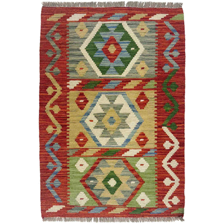 Hand Made Afghan Kilim 2' 4" x 3' 3" - No. AL856473