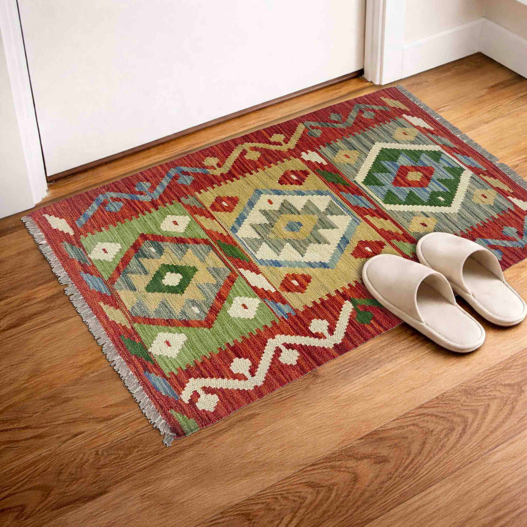 Hand Made Afghan Kilim 2' 4" x 3' 3" - No. AL856473