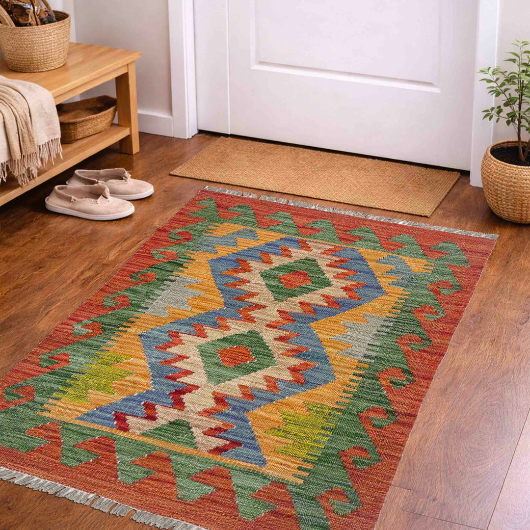 Handmade Vegetable Kelim 2' 0" x 3' 3" - No. AL148421