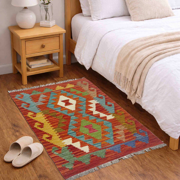 Hand Knotted Afghan Style Kilim 2' 0" x 2' 11" - No. AL711631