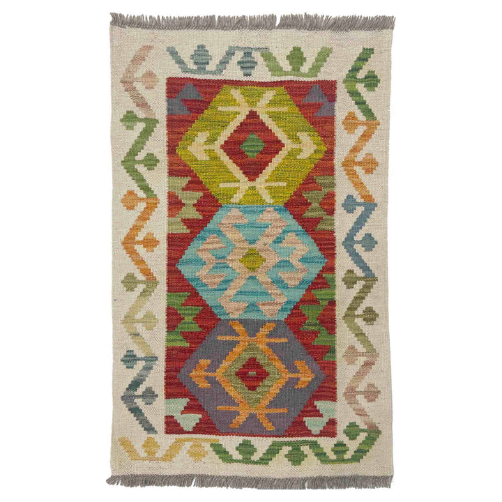 Handmade Turkish Design Wool Kilim 1' 10" x 3' 1" - No. AL718911
