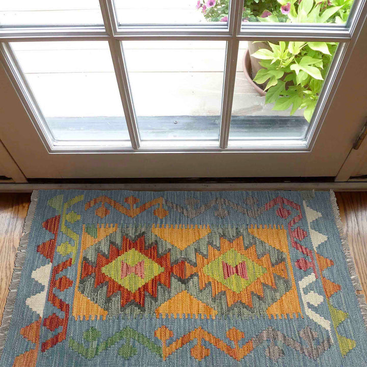 Hand Knotted Flatweave Kilim 2' 1" x 3' 5" - No. AL311970