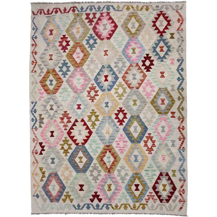 Afghan Kilim Rug 6' 0" x 8' 2" Flat-Weave