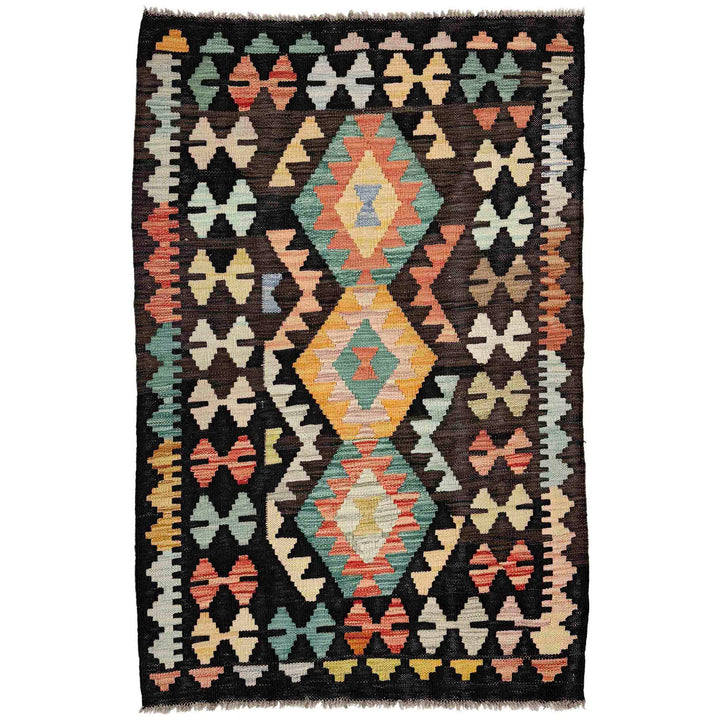 Afghan Vegetable Kilim Rug 2' 8" x 4' 2" Flat-Weave