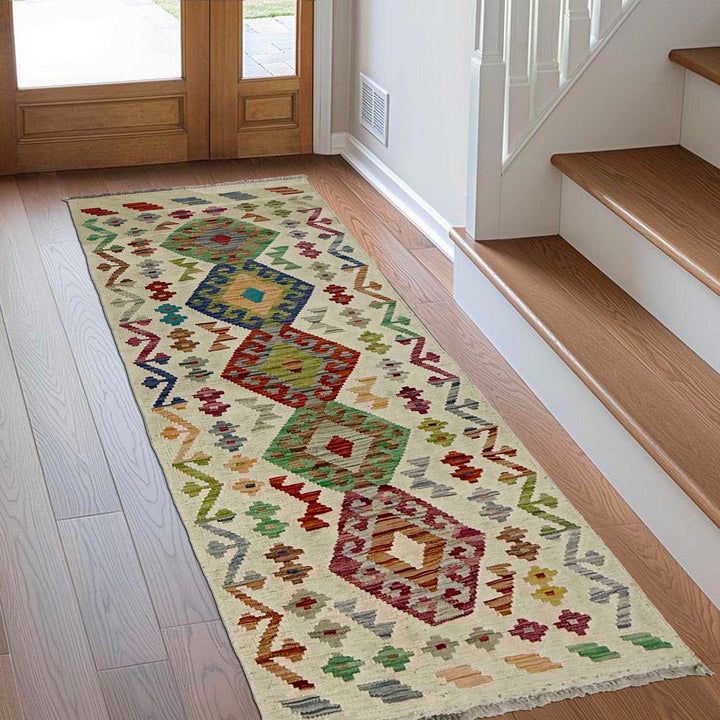 Afghan Kilim Runner 2' 1" x 5' 10" Flat-Weave reverse