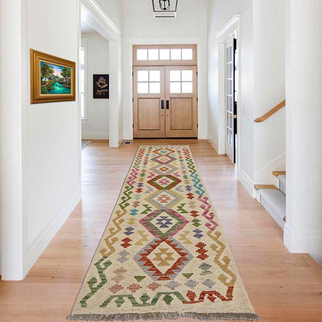 Afghan Kilim Runner 2' 3" x 7' 11" Flat-Weave reverse