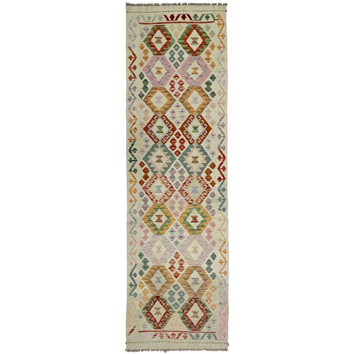 Afghan Vegetable Kilim Rug 2' 9" x 9' 7" Flat-Weave