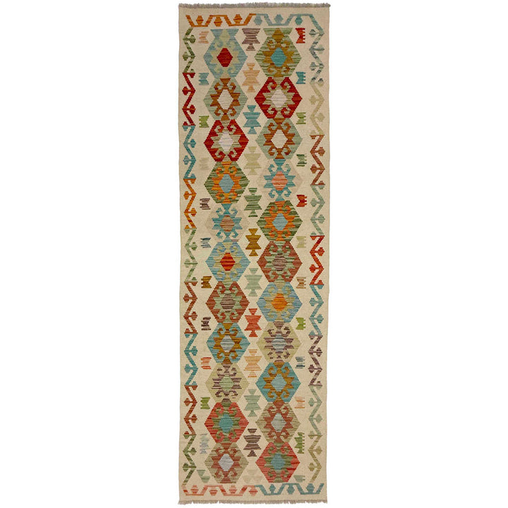Afghan Vegetable Kilim Rug 2' 7" x 9' 6" Flat-Weave
