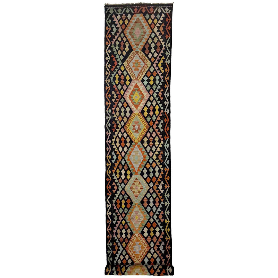 Afghan Vegetable Kilim Rug 2' 11" x 15' 10" Flat-Weave