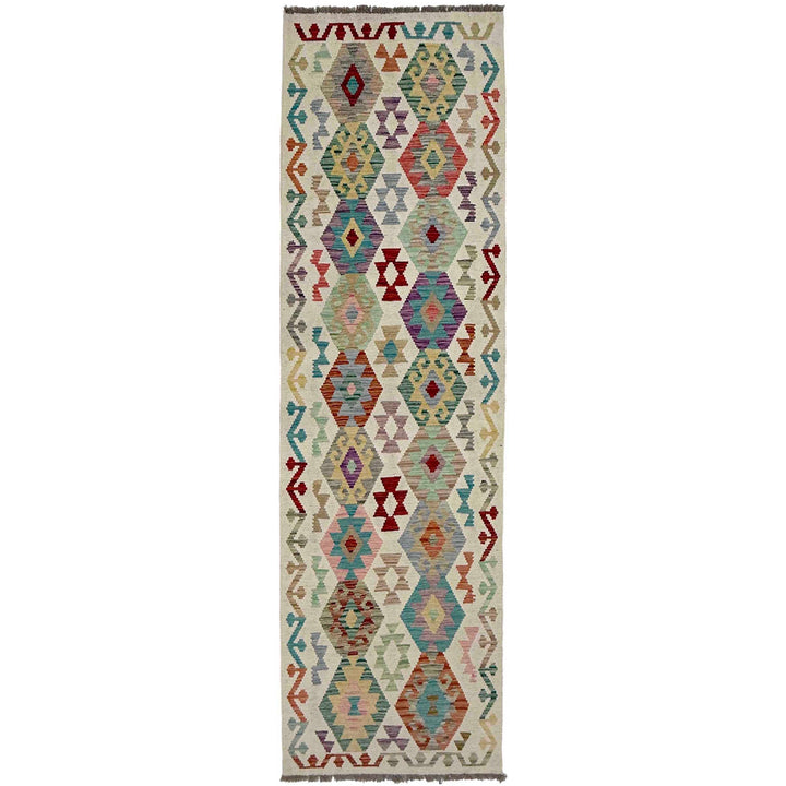 Afghan Vegetable Kilim Rug 2' 7" x 9' 6" Flat-Weave