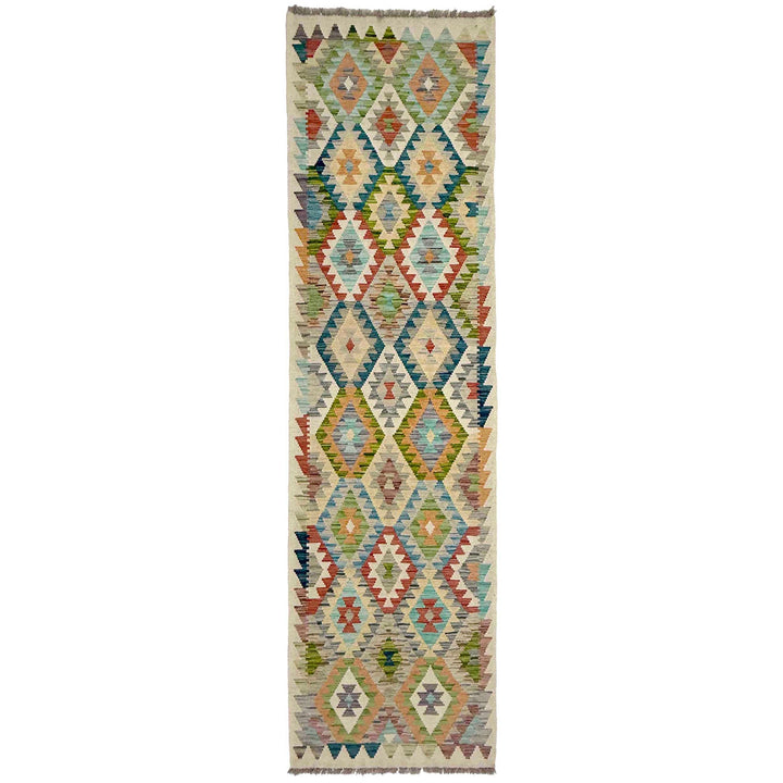 Afghan Vegetable Kilim Rug 2' 7" x 9' 11" Flat-Weave
