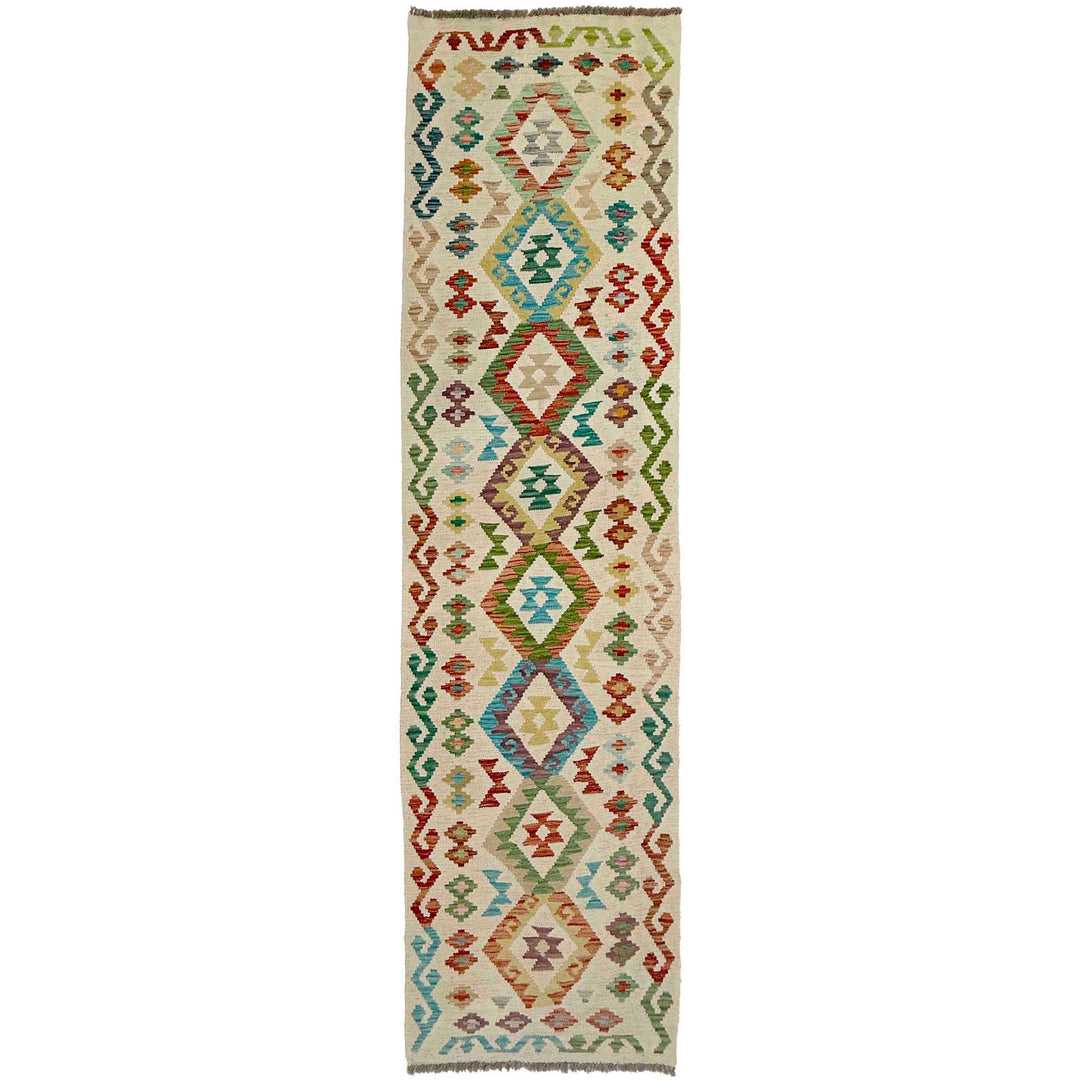 Afghan Vegetable Kilim Rug 2' 6" x 9' 3" Flat-Weave