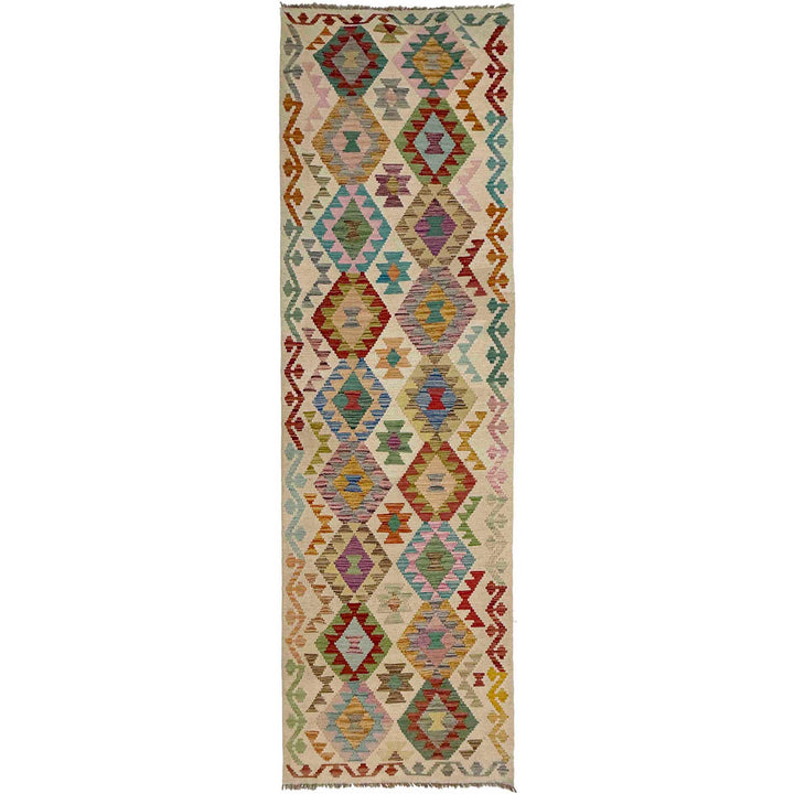 Afghan Kilim Rug 2' 10" x 10' 6" Flat-Weave | No. AL12912