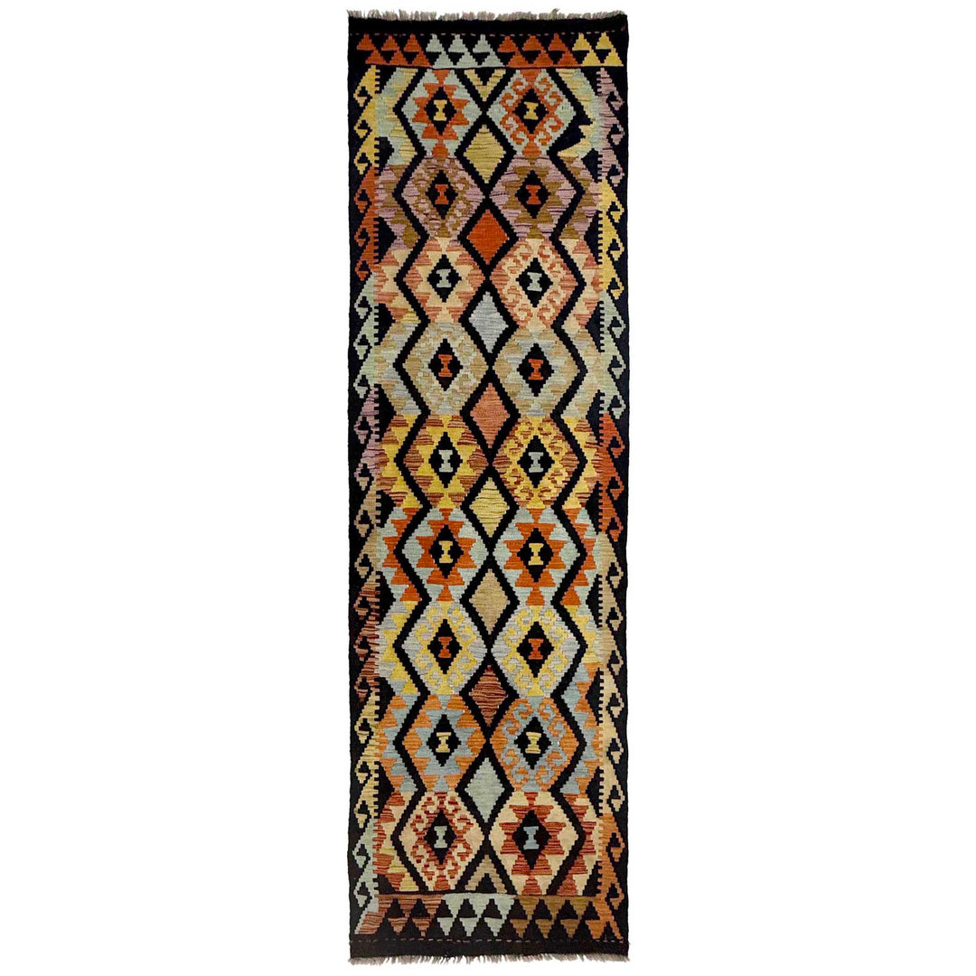 Afghan Kilim Rug 2' 9" x 9' 7" Flat-Weave