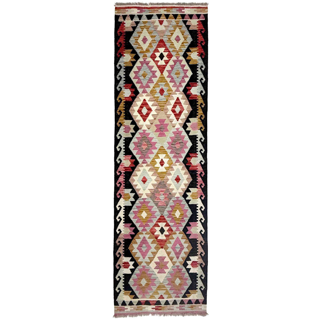 Afghan Vegetable Kilim Rug 2' 8" x 9' 5" Flat-Weave