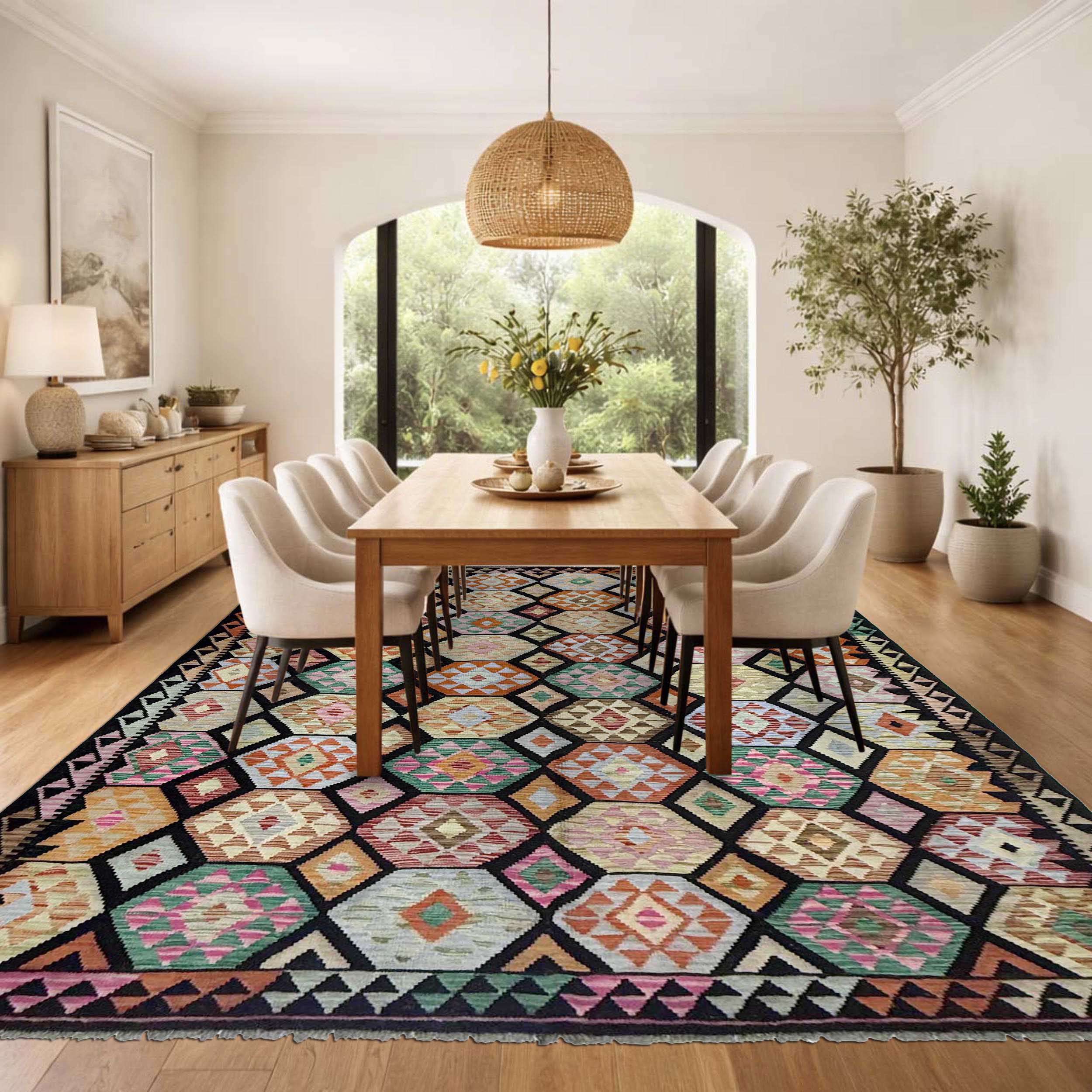 Hand Knotted Afghan Style Kilim 6' 7