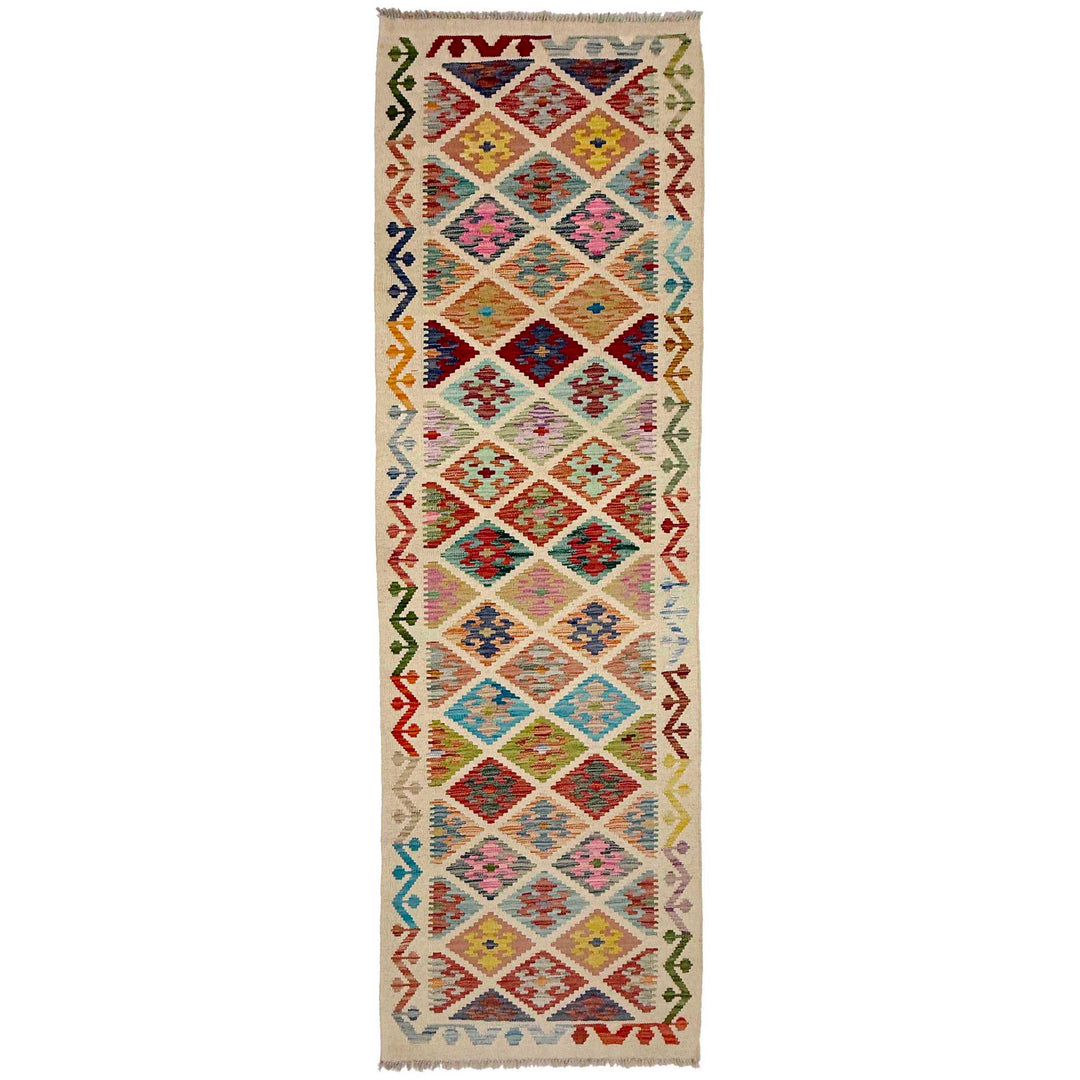 Afghan Vegetable Kilim Rug 2' 8" x 9' 5" Flat-Weave