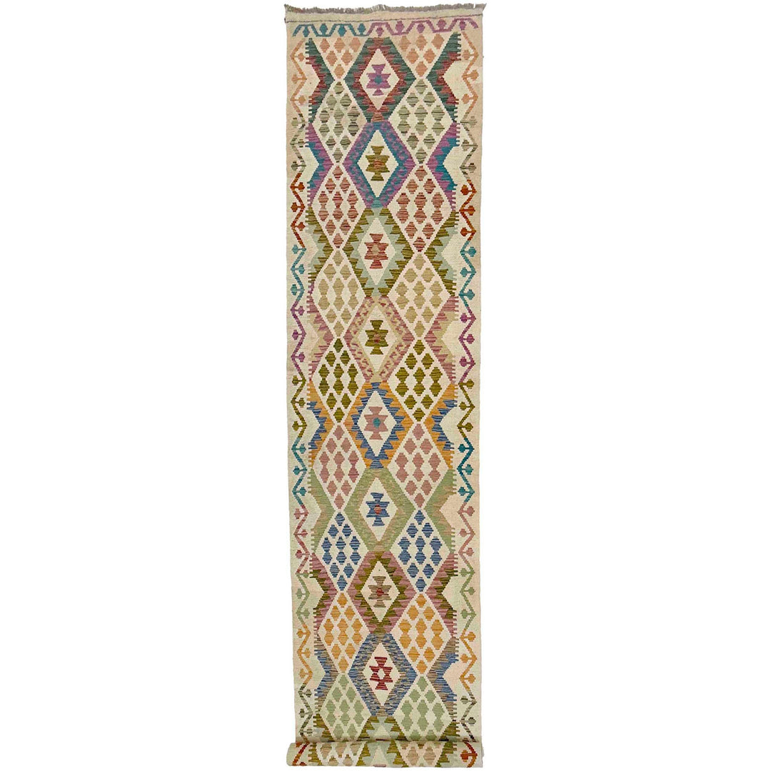 Afghan Vegetable Kilim Rug 2' 10" x 16' 2" Flat-Weave