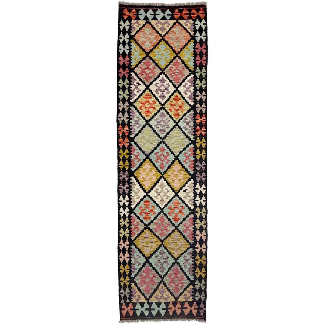 Afghan Vegetable Kilim Rug 2' 8" x 9' 7" Flat-Weave