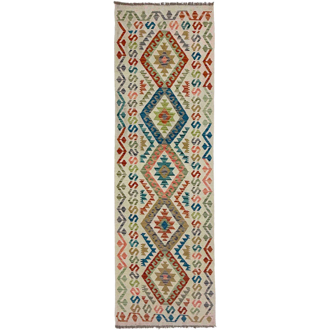 Afghan Vegetable Kilim Rug 2' 9" x 9' 10" Flat-Weave