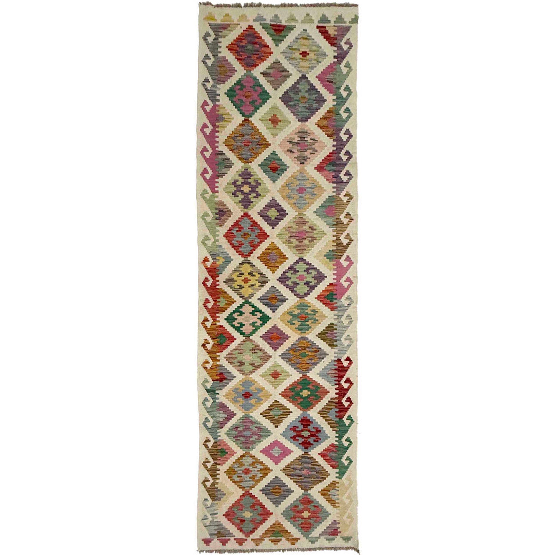 Afghan Vegetable Kilim Rug 2' 6" x 9' 6" Flat-Weave