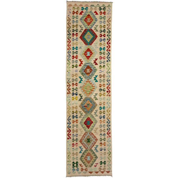 Afghan Vegetable Kilim Rug 2' 7" x 9' 11" Flat-Weave
