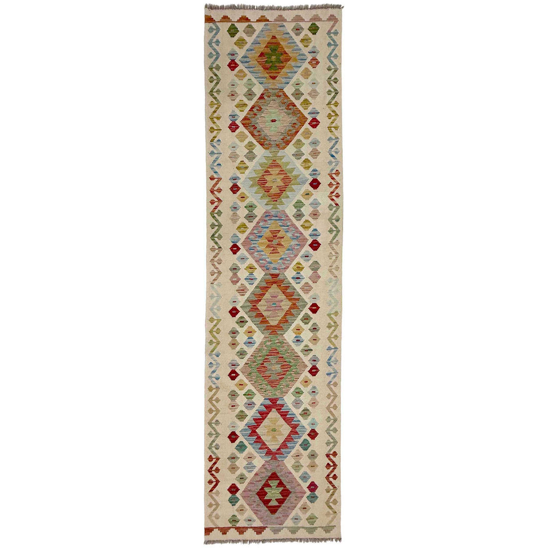 Afghan Vegetable Kilim Rug 2' 8" x 9' 9" Flat-Weave