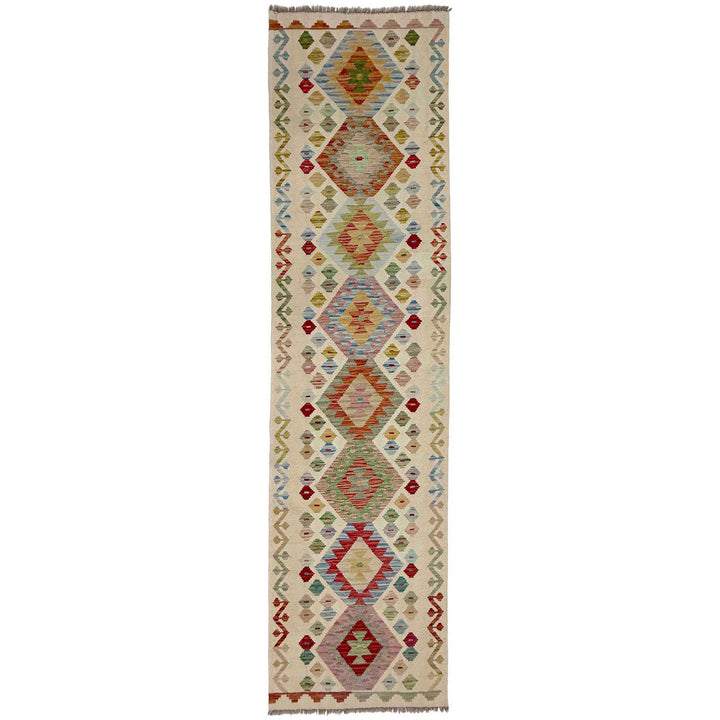 Afghan Vegetable Kilim Rug 2' 8" x 9' 9" Flat-Weave