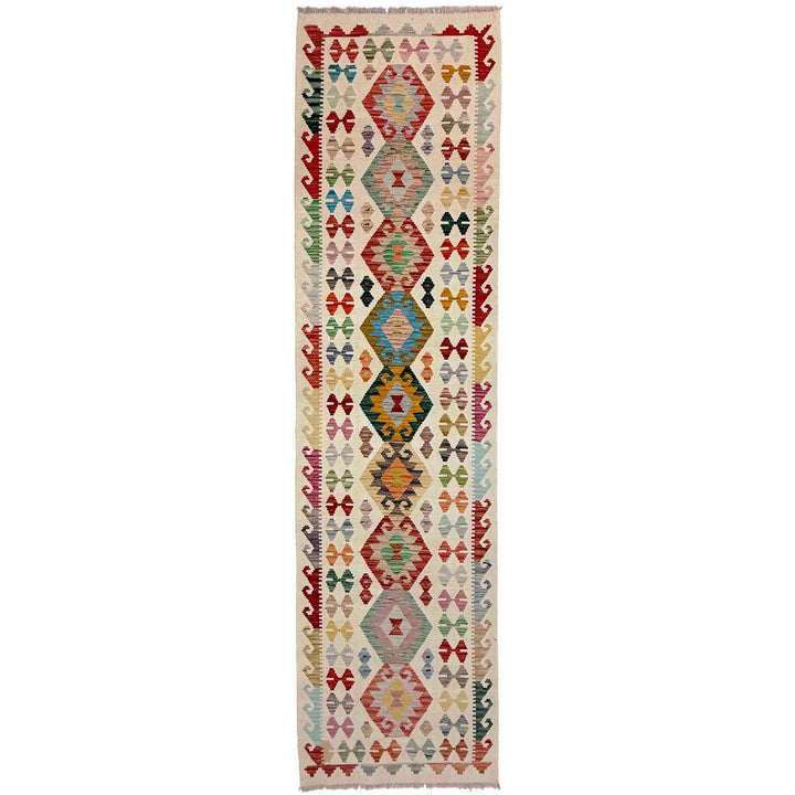 Afghan Vegetable Kilim Rug 2' 7" x 9' 9" Flat-Weave