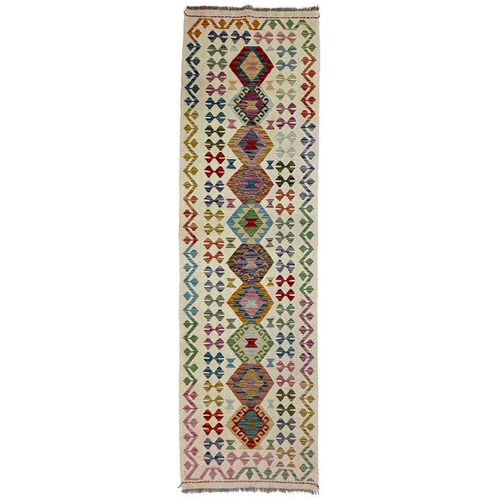 Afghan Vegetable Kilim Rug 2' 8" x 9' 4" Flat-Weave