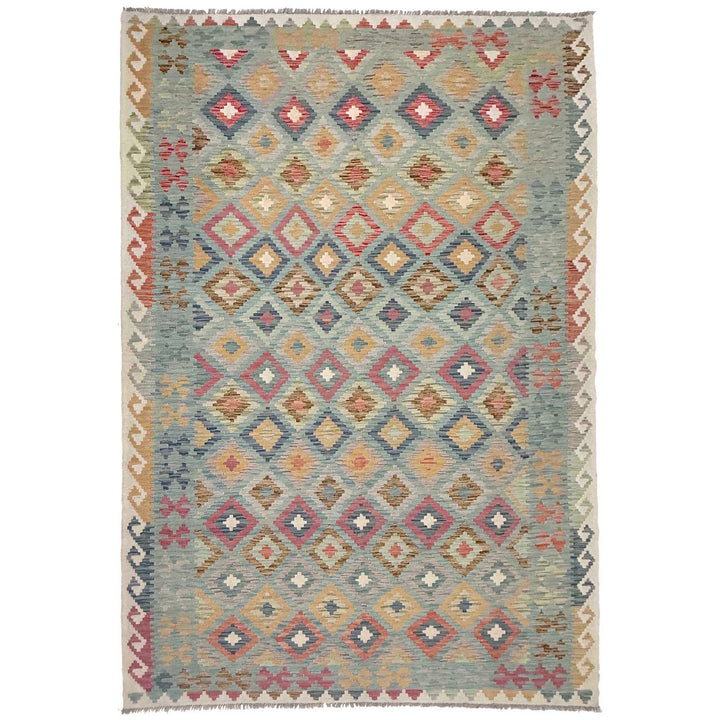 Afghan Kilim Rug 6' 7" x 10' 3" Flat-Weave