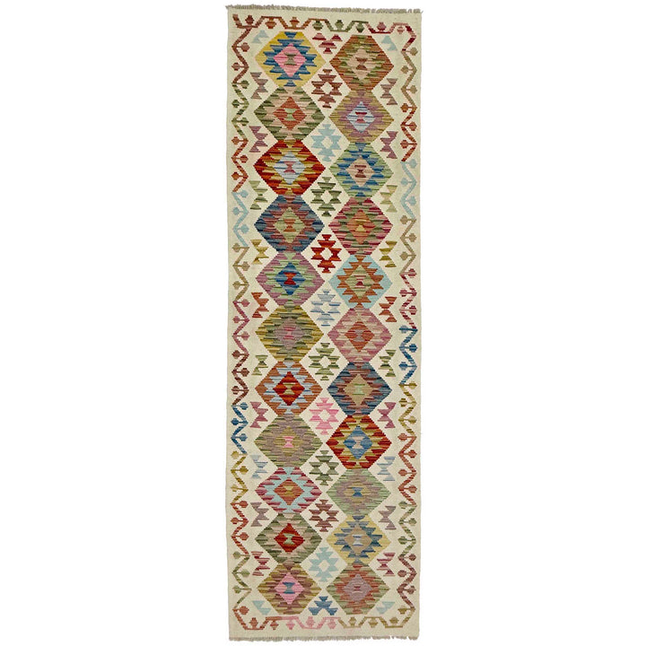 Afghan Vegetable Kilim Rug 2' 7" x 9' 9" Flat-Weave