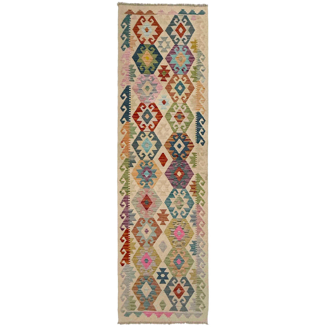 Afghan Vegetable Kilim Rug 2' 7" x 9' 7" Flat-Weave