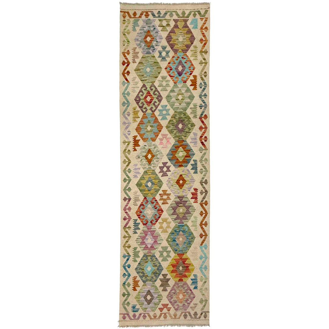 Afghan Vegetable Kilim Rug 2' 7" x 9' 5" Flat-Weave
