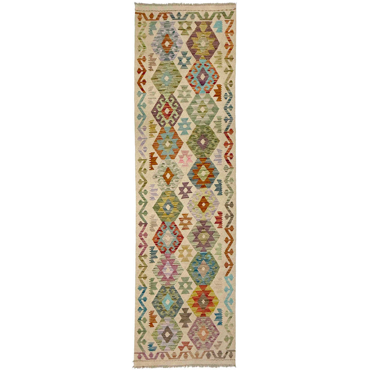Afghan Vegetable Kilim Rug 2' 7" x 9' 5" Flat-Weave