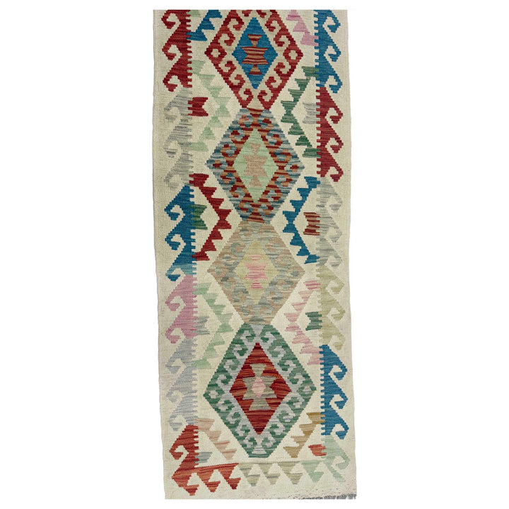 Afghan Vegetable Kilim Rug 2' 0" x 5' 8" Flat-Weave