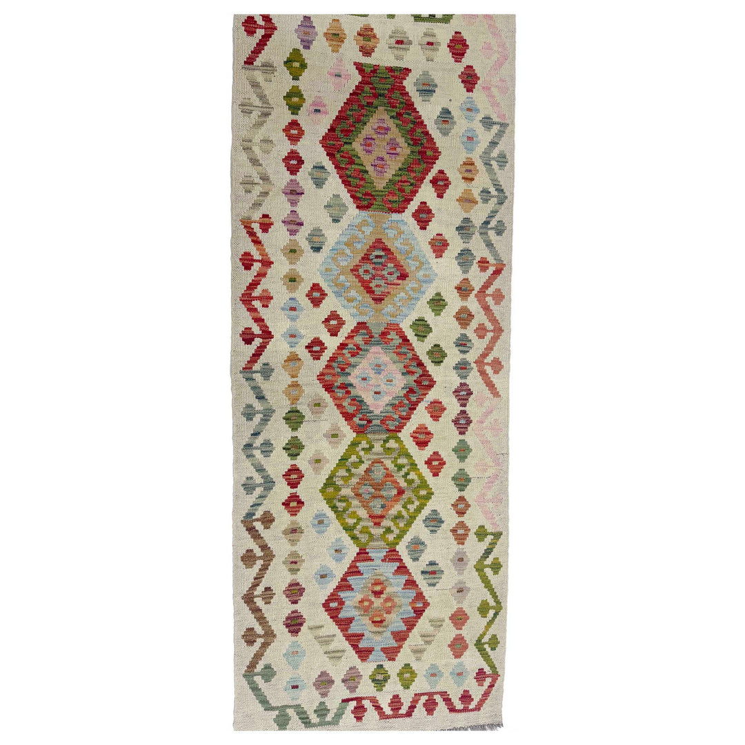 Afghan Vegetable Kilim Rug 2' 3" x 6' 3" Flat-Weave