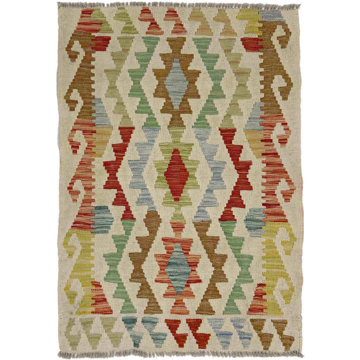Afghan Vegetable Kilim Rug 2' 2" x 3' 2" Flat-Weave