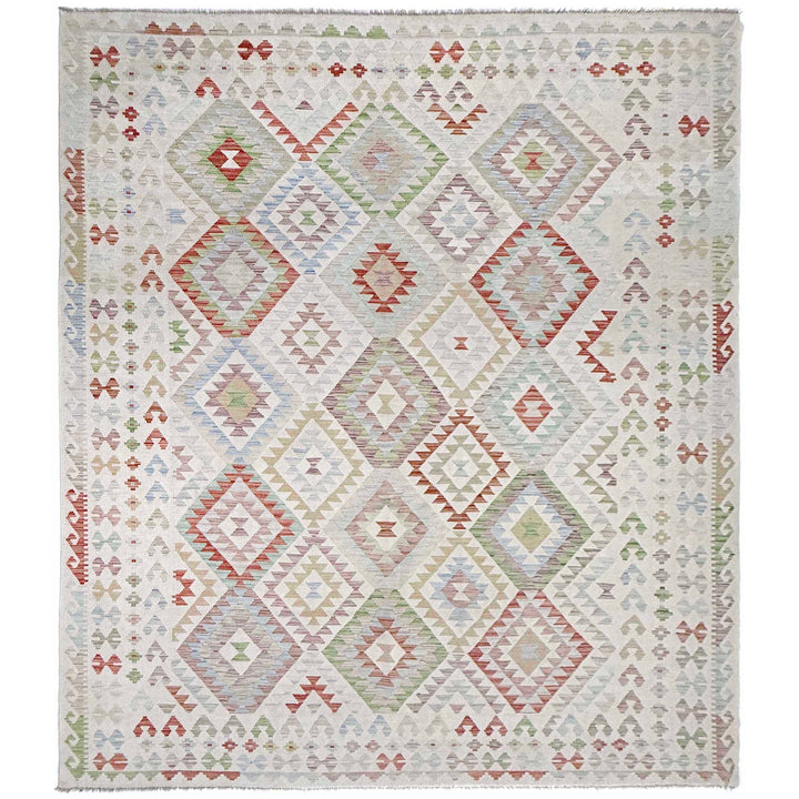 Afghan Vegetable Kilim Rug 8' 2" x 11' 4" Flat-Weave