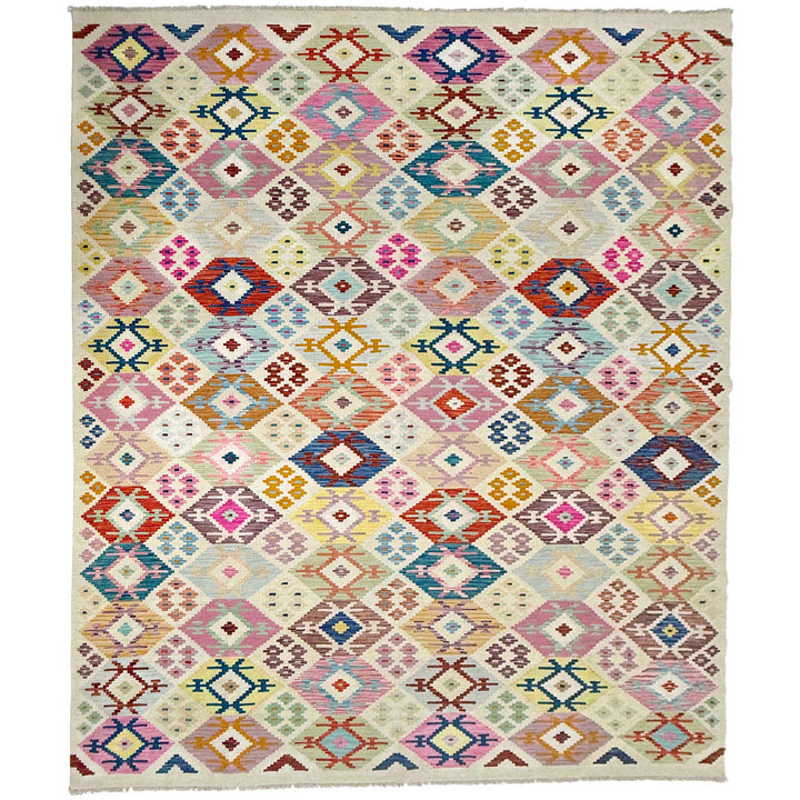Afghan Vegetable Kilim Rug 8' 0" x 11' 5" Flat-Weave