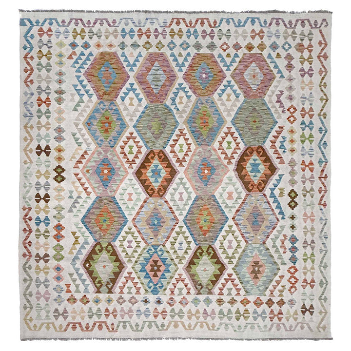 Afghan Kilim Rug 8' 5" x 9' 7" Flat-Weave