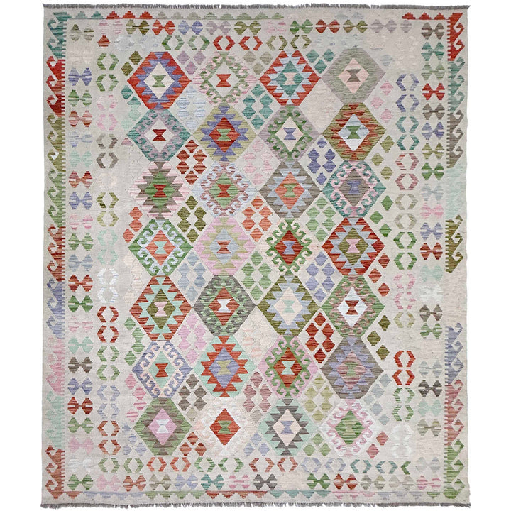 Afghan Kilim Rug 8' 0" x 9' 9" Flat-Weave